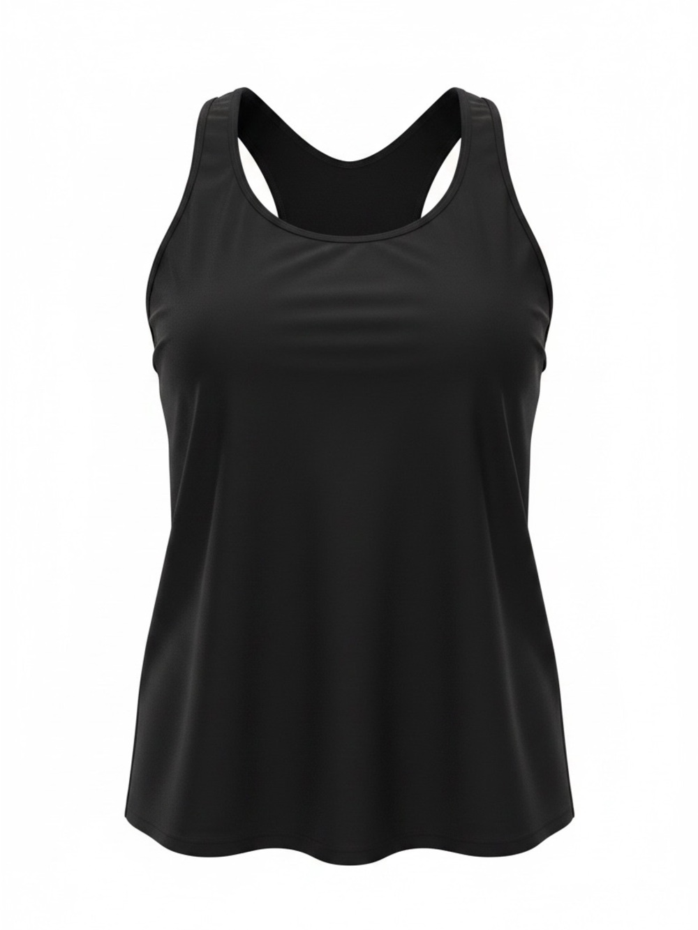 Ladies YONIQUE Black Racerback Athletic/Swim Top L New